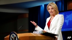 Mai magana da yawun ma'aikatar harkokin wajen Amurka, Heather Nauert, ranar 9 ga watan Agusta 2017.