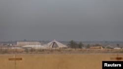 A general view shows the Kalso military base after it was hit by a huge explosion on late Friday, in Babil Province, Iraq April 20, 2024.