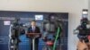 Прес-конференција на министерот за надворешни работи на Северна Македонија, Бујар Османи, во Скопје, Северна Македонија, на 14 април, 2024 година.