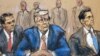 FILE - In a courtroom sketch, former U.S. President Donald Trump sits between attorneys Todd Blanche and John Lauro in a federal court in Washington, Aug. 3, 2023. Despite all the criminal charges against him, Trump is running for president.