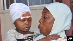 FILE - A victim of an army drone attack receives treatment at a hospital in Kaduna, Nigeria, Dec. 5, 2023. 