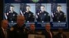 Sejumlah potret resmi petugas kepolisian Fargo, North Dakota, ditampilkan dalam konferensi pers pada 15 Juli 2023. (Foto: AP/Ann Arbor Miller)