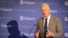 FILE - Then-CEO of state-owned power utility Eskom Andre de Ruyter speaks during a media briefing in Johannesburg, South Africa, Jan. 31, 2020.