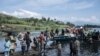Basoda bazali kosunga bakim ibitumba komata na bwato na libongo pene na Minova, Sud-Kivu, 10 sanza ya misato 2024.