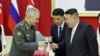 FILE - Russia's Defense Minister Sergei Shoigu attends a reception for the Russian military delegation hosted by North Korean leader Kim Jong Un in Pyongyang, North Korea, July 27, 2023. (KCNA via REUTERS)