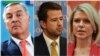 Prijedsednički kandidati Milo Đukanović, Jakov Milatović i Draginja Stanković Vuksanović (Foto: VOA/RFE)