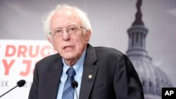 FILE - Senator Bernie Sanders of Vermont speaks during a news conference at the Capitol in Washington, Jan. 25, 2024. Sanders is running for reelection. 