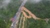 A collapsed section of a highway is seen near Meizhou, in southern China’s Guangdong province, May 1, 2024. (CNS via AFP)