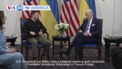 VOA60 America - Biden meets Zelenskyy, reiterates that Washington “will not walk away” from Ukraine