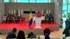 Gabon coup leader General Brice Oligui Nguema is sworn in as interim president during his swearing-in ceremony, in Libreville, Sept. 4, 2023. (Reuters/Gerauds Wilfried Obangome)