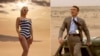 This combination of images shows undated photos of Margot Robbie, left, in a scene from "Barbie," and Cillian Murphy in a scene from "Oppenheimer." Both films were blockbusters in 2023. (Warner Bros Pictures/Universal Pictures via AP)