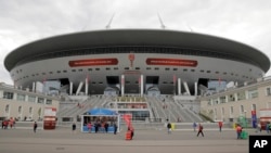 Suasana di Stadion St. Petersburg, Rusia, 24 Juni 2017. Foto: AP