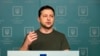 Shugaban Volodymyr Zelenskyy lokacin da yake yi wa kasa jawabi a Kyiv, Fabrairu. 27, 2022.