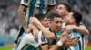'Yan wasan Argentina suna murna bayan da suka doke Mexico da ci 2-0 a gasar cin kofin duniya ta Qatar. Nuwamba, 2022