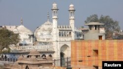 FILE - The Gyanvapi mosque stands in the northern city of Varanasi, India, Dec. 12, 2021.