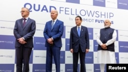 Australian Prime Minister Anthony Albanese, U.S. President Joe Biden, Japanese Prime Minister Fumio Kishida, and Indian Prime Minister Narendra Modi attend the Japan-U.S.-Australia-India Fellowship Founding Celebration event, in Tokyo, Japan, May 24, 2022