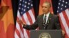 Presiden AS Barack Obama saat berpidato di National Convention Center, Hanoi, Vietnam (24/5). 