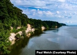 Fones Cliffs on the Rappahannock River in Virginia, part of the ancestral homelands of the Rappahannock Tribe.