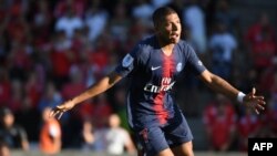 Kylian Mbappe après avoir marqué un but lors du match contre Nîmes, le 1er septembre 2018.