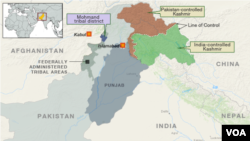 Map of Pakistan Showing Mohmand Tribal District.