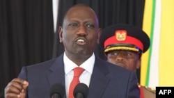 FILE - Kenya's President William Ruto gestures as he speaks at the State House in Nairobi, Oct. 27, 2022. 