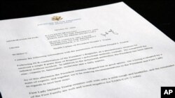 Memorandum from White House physician Sean Conley to White House press secretary McEnany with information about President Trump receiving a dose of Regeneron's polyclonal antibody cocktail on Oct. 2 2020.