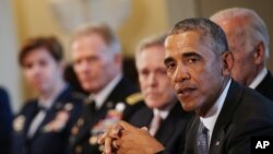 Le président Barack Obama rencontre les membres des haut commandants de l'armée à la Maison Blanche, Washington D.C., le 4 janvier 2017.