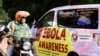 Mobil Ebola Awareness melaju di sepanjang Jalan Kyadondo di tengah wabah Ebola, di Kampala, Uganda, 27 Oktober 2022. (Foto: Reuters)