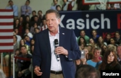 Republican U.S. presidential candidate John Kasich addresses an audience at a campaign stop in Grosse Pointe Woods, Mich., March 7, 2016.