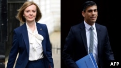 Menteri Luar Negeri Liz Truss (kiri), dan mantan Menteri Keuangan Rishi Sunak, dua kandidat perdana menteri Inggris, akan menggelar debat melalui televisi, Senin, 25 Juli 2022. 