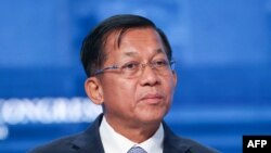 Pemimpin junta Myanmar Min Aung Hlaing menghadiri Forum Ekonomi Timur di Vladivostok pada 7 September 2022. (Foto: via AFP)
