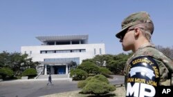 La Maison de la paix où doit se tenir le sommet entre le président sud-coréen Moon Jae-in et le leader nord-coréen Kim Jong Un, DMZ, le 18 avril 2018. 