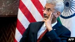 FILE - Indian External Affairs Minister Subrahmanyam Jaishankar listens as US Secretary of State Antony Blinken, not pictured, speaks in Washington, April 12, 2022. 
