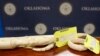 Pieces of carved ivory are on display at the state Capitol in Oklahoma City, following a news conference Tuesday, Feb. 10, 2015, held by Democratic state Rep. Mike Shelton, who is sponsoring a bill which he says bill is designed to help curb illegal poaching of wildlife in Africa. (AP Photo/Sue Ogrocki)