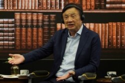 Huawei founder Ren Zhengfei speaks during a roundtable at the telecom giant's headquarters in Shenzhen in southern China on Monday, June 17, 2019.