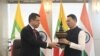 စစ်ကောင်စီရဲ့ စီးပွားရေးနှင့် ကူးသန်းရောင်းဝယ်ရေး ဝန်ကြီးဌာန ဒုတိယဝန်ကြီး ဦးမင်းမင်းနဲ့ အိန္ဒိယ ကူးသန်းရောင်းဝယ်ရေးနဲ့ စက်မှုလက်မှုဝန်ကြီး Jitin Prasada တို့ တွေ့ဆုံ၊ ဖေဖော်ဝါရီလလ ၁၄၊ ၂၀၂၅။ ဓာတ်ပုံ - Jitin Prasada / Twitter