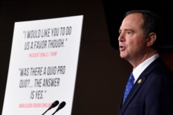 FILE - House Intelligence Committee Chairman Adam Schiff, D-Calif., speaks during a news conference on Capitol Hill in Washington, Dec. 3, 2019.