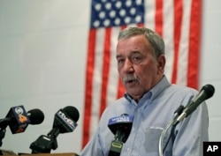 United Steelworkers Local 1999 President Chuck Jones speaks during a news conference in Indianapolis, Dec. 9, 2016.