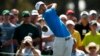 Asia-Pacific Amateur Championship winner, 14 year old Guan Tianlang of China hits his tee shot on the first hole during a practice round in preparation for the 2013 Masters golf tournament at the Augusta National Golf Club in Augusta, Georgia, Apr. 9, 2013.