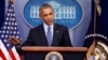 President Barack Obama speaks during a news conference in the briefing room of the White House in Washington, Dec. 16, 2016. 
