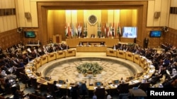 Menteri Luar Negeri Liga Arab mengadakan pertemuan darurat untuk membahas keputusan Presiden Amerika Donald Trump untuk mengakui Yerusalem sebagai Ibu Kota Israel, di Kairo, Mesir, 9 Desember 2017. 
