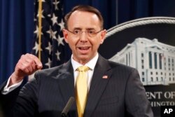 Deputy jaksa Agung Rod Rosenstein (Foto: dok).