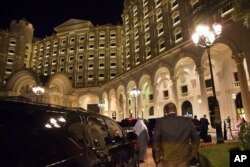 A photo of the the Ritz-Carlton Hotel taken in Riyadh, Saudi Arabia, Jan. 23, 2016.
