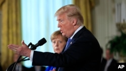 Shugaba Trump da takwarar aikinsa ta Jamus.