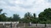 Concrete is used to build pens for the pigs and goats on a Haiti farm.