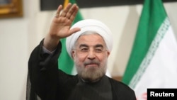 Iran's newly-elected president Hassan Rouhani during a news conference in Tehran, June 17, 2013.
