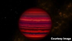 Artist's rendering of WISE 0855 as it might appear if viewed up close in infrared light. (Illustration by Joy Pollard, Gemini Observatory/AURA)
