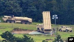 미군이 한국 성주에 배치한 사드(THAAD) 고고도미사일방어체계 발사대.