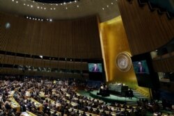 President Donald Trump delivers remarks to the 74th session of the United Nations General Assembly, Sept. 24, 2019, in New York.