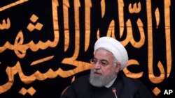 FILE - In this photo released by the official website of the office of the Iranian Presidency, President Hassan Rouhani speaks at a cabinet meeting in Tehran, Iran, Sept. 11, 2019. 